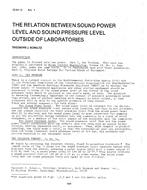CI-81-12-1 — The Relation between Sound Power Level and Sound Pressure Level Outside of Laboratories