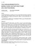 2609 — Field Measurements of a Mobile Home Unitary Heat Pump (in a Heating Mode)