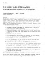 CI-2654 — The Use of Slide Gate Dampers for Balancing Ventilation Systems