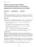 LA-80-05-2 — Using the Heat Pump Annual Utilization Efficiency to Optimize Design and Conservation of Energy