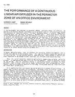 2594 — The Performance of a Continuous Linear Air Diffuser in the Perimeter Zone of an Office Environment