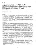 CI-2659 — The Attenuation of Direct Beam Solar Radiation for the Bands Defined by the OG1, RG2, and RG8 Filters