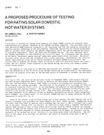 LA-80-09-1 — A Proposed Procedure of Testing for Rating Solar Domestic Hot Water Systems
