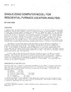 CI-81-09-3 — Single-Zone Computer Model for Residential Furnace Location Analysis