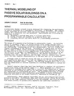 DV-80-11-1 — Thermal Modeling of Passive Solar Buildings on a Programmable Calculator