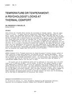 LA-80-02-5 — Temperature or Temperament: A Psychologist Looks at Thermal Comfort