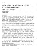 CI-2660 — Refrigerant Charged Phase Change, Solar Water and Space Heating Systems