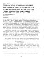 CI-81-07-5 — Correlations of Laboratory Test Results with Field Performance of Solar Domestic Hot Water Systems under Controlled Draw Rates
