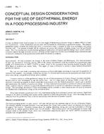 LA-80-06-1 — Conceptual Design Considerations for the Use of Geothermal Energy in a Food Processing Industry