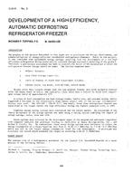 CI-81-08-3 — Development of a High Efficiency, Automatic Defrosting Refrigerator-Freezer