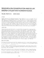 DV-80-02-1 — Research on Conservation and Solar Energy Utilization in Greenhouses