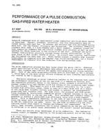 LA-2563 — Performance of a Pulse Combustion Gas-Fired Water Heater