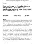 SA-12-C004 — Measured Impact on Space Conditioning Energy Use in a Residence Due to Operating a Heat Pump Water Heater Inside the Conditioned Space