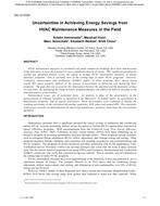 SA-12-C020 — Uncertainties in Achieving Energy Savings from HVAC Maintenance Measures in the Field