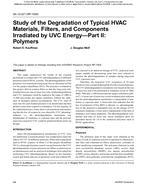 SA-12-027 — (RP-1509) Study of the Degradation of Typical HVAC Materials, Filters and Components Irradiated by UVC Energy – Part II: Polymers