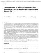 Demonstration of a Micro Combined Heat and Power Plant in a Commercial Facility in Regina, SK