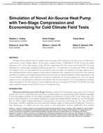 Simulation of Novel Air-Source Heat Pump with Two-Stage Compression and Economizing for Cold Climate Field Tests
