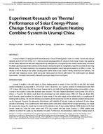 Experiment Research on Thermal Performance of Solar Energy-Phase Change Storage-Floor Radiant Heating Combine-System in Urumqi, China