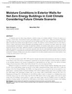 Moisture Conditions in Exterior Walls for Net Zero Energy Buildings in Cold Climate Considering Future Climate Scenario