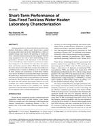 DA-13-023 — Short-Term Performance of Gas-Fired Tankless Water Heater: Laboratory Characterization