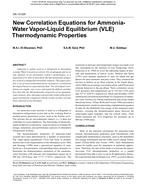 DA-13-025 — New Correlation Equations for Ammonia-Water Vapor-Liquid Equilibrium (VLE) Thermodynamic Properties