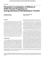 DA-13-002 — Parametric Investigation of Effects of PCM Thermal Properties on Energy Demand of SUI Building in Toronto