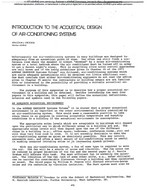 BO-75-06-1 — Introduction to the Accoustical Desgn of Air-Conditioning Systems