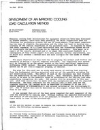 BO-2362(RP 138) — Development of an Improved Cooling Load Calculation Method