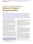 Technical vs. Process Commissioning: Owner's Project Requirements
