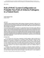 DE-13-C019 — Role of HVAC System Configuration on Probable Flow Path of Airborne Pathogens in a Patient Room