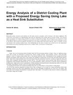 DE-13-C022 — Energy Analysis of a District Cooling Plant with a Proposed Energy Saving Using Lake as a Heat Sink Substitution