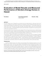 DE-13-C075 — Evaluation of Model Results and Measured Performance of Net-Zero Energy Homes in Hawaii