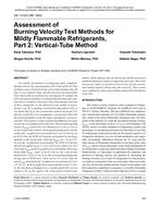 DE-13-023 — Assessment of Burning Velocity Test Methods for Mildly Flammable Refrigerants, Part 2: Vertical-Tube Method (RP-1583)