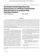 The Experimental Hygrothermal Performance of a Robust Cold-Climate Retrofit Interior Foundation Wall Insulation System