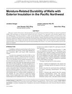 Moisture-Related Durability of Walls with Exterior Insulation in the Pacific Northwest
