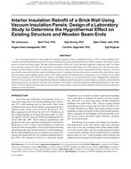Interior Insulation Retrofit of a Brick Wall Using Vacuum Insulation Panels: Design of a Laboratory Study to Determine the Hygrothermal Effect on Existing Structure and Wooden Beam Ends