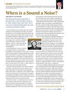 Refrigeration Applications: When is a Sound a Noise?