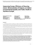 Improving Energy Efficiency of Housing Stock: Demonstration of Impacts on Indoor Environmental Quality and Public Health in Northern Europe
