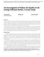 An Investigation of Indoor Air Quality in UK Energy Efficient Homes: A Case Study
