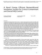A Novel Energy Efficient Demand-Based Ventilation System for Critical Contaminant and Overall IAQ Control