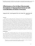 Effectiveness of an In-Duct Electrostatic Precipitator in Nanoparticle Removal with Consideration of Ozone Emissions