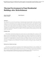 Thermal Environment in Panel Residential Buildings After Refurbishment