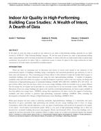 Indoor Air Quality in High-Performing Building Case Studies: A Wealth of Intent, A Dearth of Data