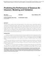 Predicting the Performance of Gaseous Air Cleaners: Modeling and Validation