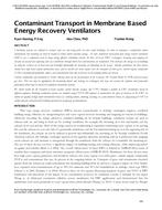Contaminant Transport in Membrane Based Energy Recovery Ventilators