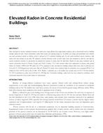 Elevated Radon in Concrete Residential Buildings