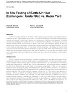 NY-14-C081 — In Situ Testing of Earth-Air Heat Exchangers: Under Slab vs. Under Yard