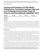 NY-14-C006 — Testing and Evaluation of Filter Media Performance: Correlation Between High and Low Challenge Concentration Tests for Toluene and Formaldehyde (ASHRAE 1557)
