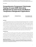 NY-14-C013 — Comprehensive Compressor Calorimeter Testing of Lower-GWP Alternative Refrigerants for Heat Pump and Medium Temperature Refrigeration Applications
