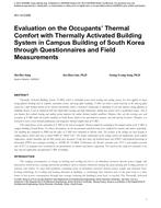 NY-14-C008 — Evaluation on the Occupants' Thermal Comfort with Thermally Activated Building System in Campus Building of South Korea through Questionnaires and Field Measurements